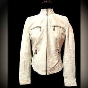 Women's White Leather Jacket